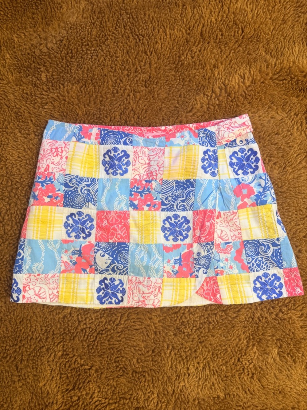 Lily Pulitzer Patchwork Skort Size 14 Colorful Spring Summer Peppy Resort